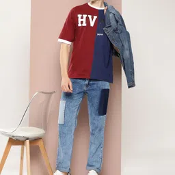 Harvard Men Regular Fit Mid Rise Patch Detail Jeans-image-14