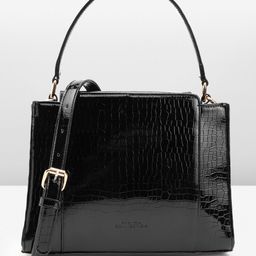 French Connection Animal Textured Structured Handheld Bag-0