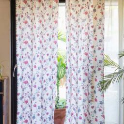 Urban Space Pink Cotton Window Curtain With Tieback & Eyelet - Set of 2-54
