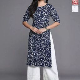 Anouk Rustic Selection Of 3 Floral Printed Round Neck Straight Kurtas-image-99
