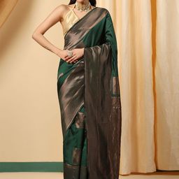 INDIOTSAV Woven Design Zari Banarasi Saree-image-30