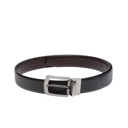 amicraft Men Black & Coffee Brown Textured Reversible Belt-image-96