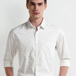 Arrow Men Modern Spread Collar Micro Ditsy Printed Cotton Slim Fit Formal Shirt-image-28