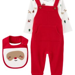 Carter's 3-Piece Santa Tee & Dungaree Set - Red-image-25