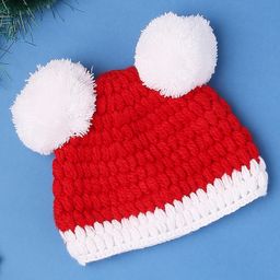 Babymoon Pom Pom Crochet Cap - Red-16