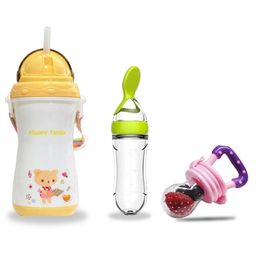 Chinmay Kids Soft Straw Feeding Sipper Anti Spill for Kids With Fruit Feeder And Soother - Made of Food-Grade Material, 100% free of BPA (Yellow-Green-Pink)-image-92
