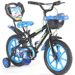Baby Starc 99% Assembled Kids 14 Inch Bicycle with Storage Basket & Training Wheels - Blue-11