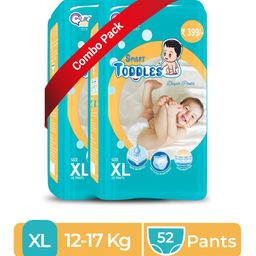 TODDLES Baby Diaper Pants 52 (Size - XL) Combo of 2 With Quick Absorption Technology and Extra Protection | Easy to Pull Up and Remove-9
