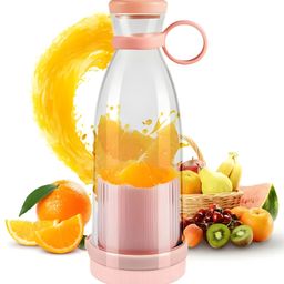 COZY VIBES Portable Blender 6 blades Cup Mini Personal Size Blenders Travel wireless Juicer Food Grade Borosilicate glass USB Rechargeable Mixer with handle- PACK OF 1 - COLOR MAY VARY-picture-6