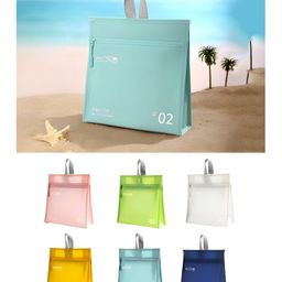 COZY VIBES Makeup Bag, 1 Piece Large Capacity Waterproof Portable Travel & Beach Cosmetic Bag- PACK OF 1- COLOR MAY VARY-85