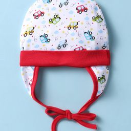 Ben Benny Interlock Knit Cap with Knot & Ear Cover with Car Print White - Diameter 13 cm-image-34