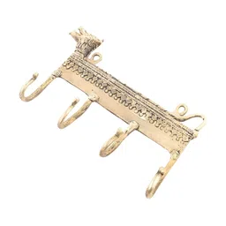 IndianShelf Gold Toned Textured Brass Wall Hook-image-89