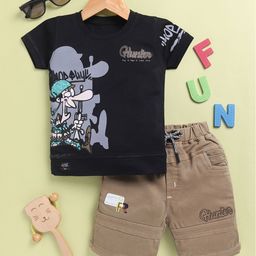Toonyport Boys Printed Pure Cotton T-shirt with Shorts-55