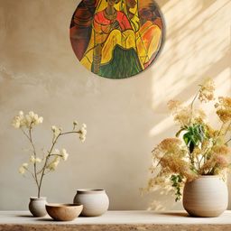 THE QUIRKY HOME A Glimpse Into Life Brown & Yellow Printed Ceramic Wall Plate-image-29