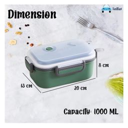 FunBlast Double Layer Lunch Box with 3 Compartments  Green image 3