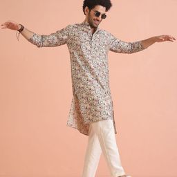 KISAH Men Ethnic Motifs Printed Regular Kurta with Trousers-picture-2