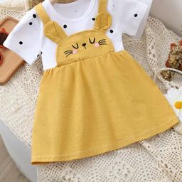 Bold N Elegant Polka Dot Cartoon Pinafore Dress-image-19