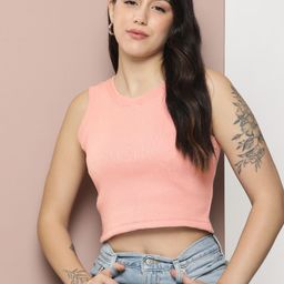 Harvard Women Solid Slim Fit Crop T-shirt-image-41