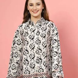 Melon By plusS White & Black Cotton Printed Top-image-51