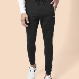 Ajile by Pantaloons Black Slim Fit Striped Joggers-image-32