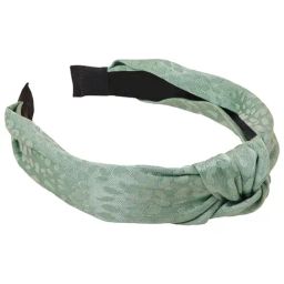 Accessorize London Green Textured Knot Head Band-29