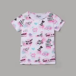 Fame Forever by Lifestyle Girls White Cotton All Over Print T Shirt-image-32
