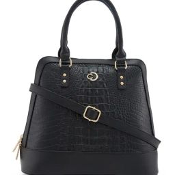Caprese Black Felix Animal Effect Faux Leather Satchel-19