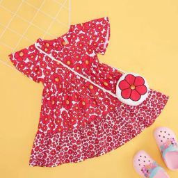 Pantaloons Junior Girls Raspberry Sorbet Cotton Floral Casual Dresses-image-80