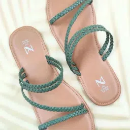 The Madras Trunk Women's Indie Olive Casual Sandals-image-75