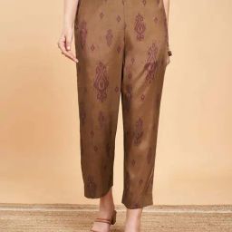 MARIGOLD LANE Brown Cotton Print Pant-image-52