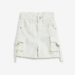 HOP Kids by Westside Off-White Cargo-Style Mid-Rise Denim Shorts-picture-27
