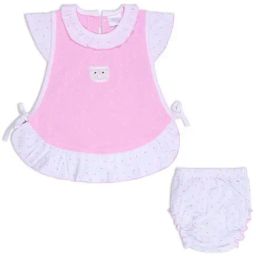Wish Karo Kids Baby Pink Printed Frock & Briefs-image-43