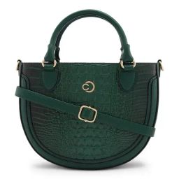 Caprese Green Felix Animal Effect Faux Leather Satchel-image-84