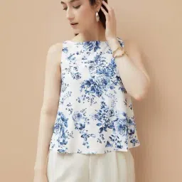 Code By Lifestyle Off White Regular Fit Floral Print Top-picture-28