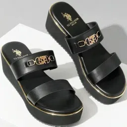 U.S. Polo Assn. Women's Black Casual Wedges-picture-45