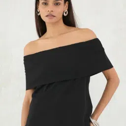 FEMMELLA Black Slim Fit Solid Top-picture-36