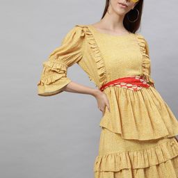 STREET 9 Yellow Georgette Dress-image-53