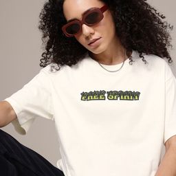 The Roadster Life Co. Printed Drop-Shoulder Sleeves Pure Cotton Oversized T-shirt-picture-36