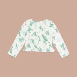 Pantaloons Junior White & Green Cotton Floral Print Full Sleeves Top-image-71