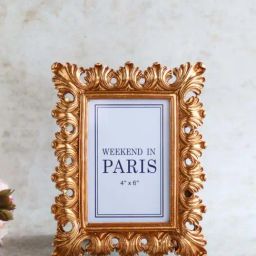 Nestasia Premium Quality Golden Textured Resin Made Photo Frame With Charming Motif Around (9" X 7")-image-89