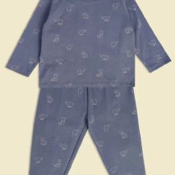 MINIKLUB Kids Grey Printed Full Sleeves T-Shirt with Pants-image-38