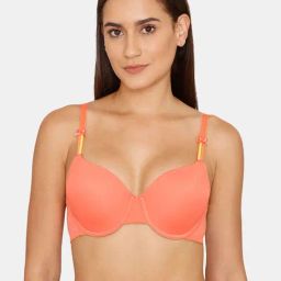 Zivame Orange Under-wired Padded T-Shirt Bra-image-16