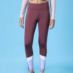 Only Maroon Color-Block High Rise Tights-picture-17