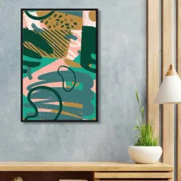 999Store Multicolor Canvas Wall Painting Panel With Fibre Frame-25