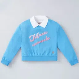 Ed-a-Mamma Kids Blue & White Cotton Printed Full Sleeves Sweatshirt-image-44