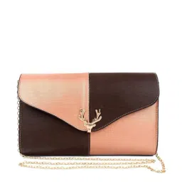 Spice Art Brown & Peach Clutch-37