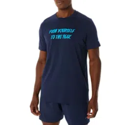 Asics Navy Regular Fit Printed Sports T-Shirt-image-84