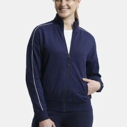 Jockey A111 Women's Super Combed Cotton French Terry Drop Shoulder Styled Jacket with Ribbed Cuff-28