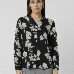 Van Heusen Women's Black Print Long Sleeves Shirt-image-104