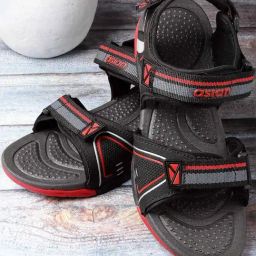 Asian Men's Black Floater Sandals-35